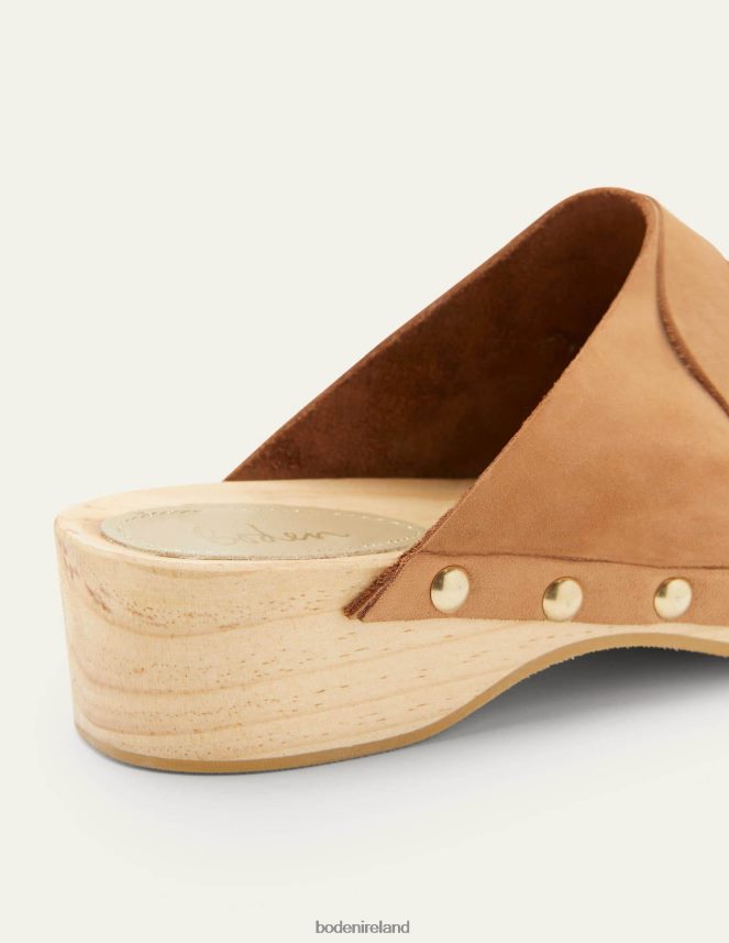 Tan Footwear Leather Heeled Clogs Boden Women L466L62370