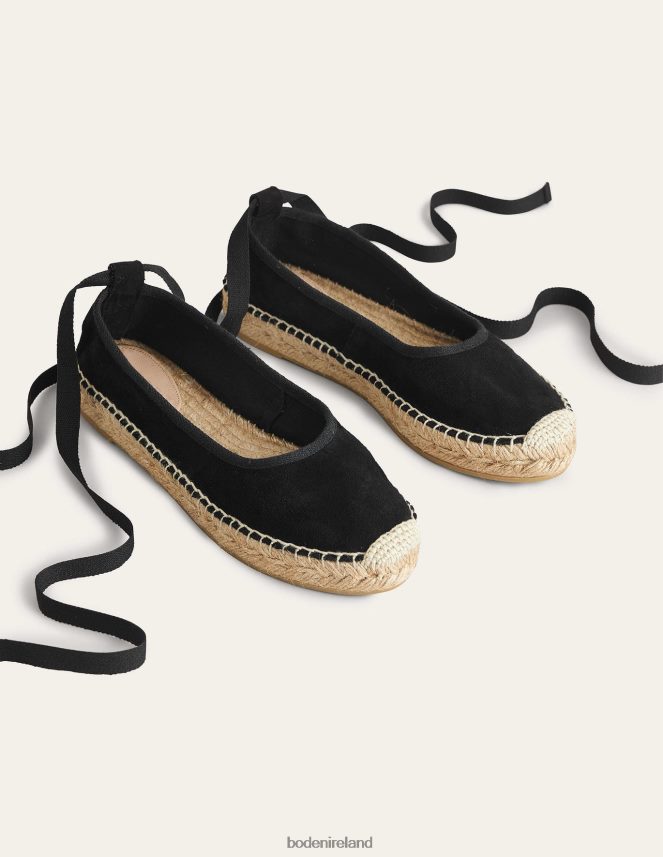Black Suede Footwear Ankle Tie Espadrilles Boden Women L466L62374