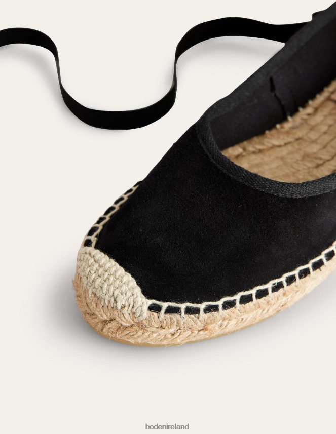 Black Suede Footwear Ankle Tie Espadrilles Boden Women L466L62374