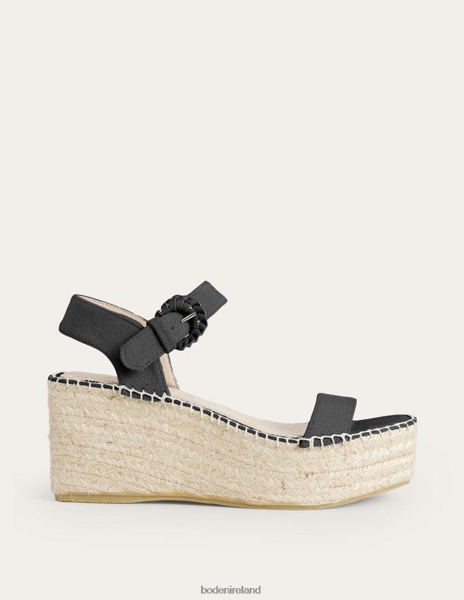 Black Suede Footwear Espadrille Wedges Boden Women L466L62346