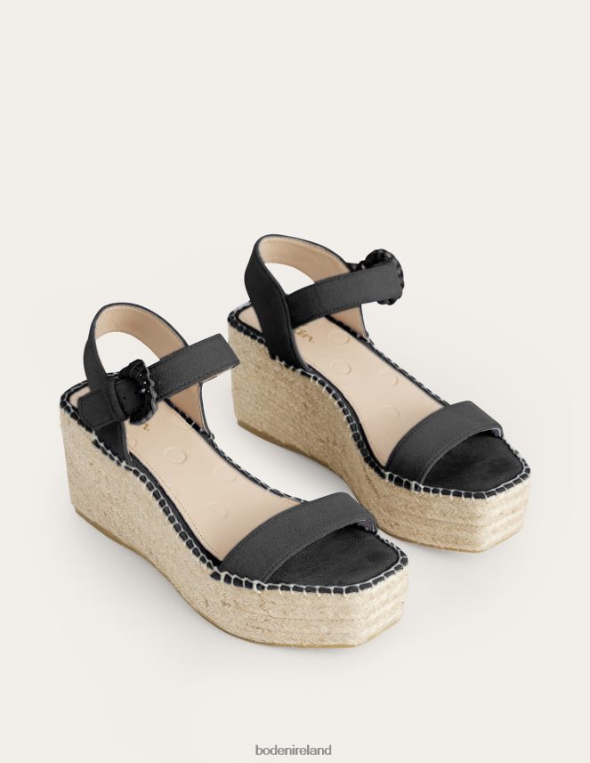 Black Suede Footwear Espadrille Wedges Boden Women L466L62346