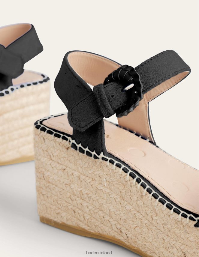 Black Suede Footwear Espadrille Wedges Boden Women L466L62346