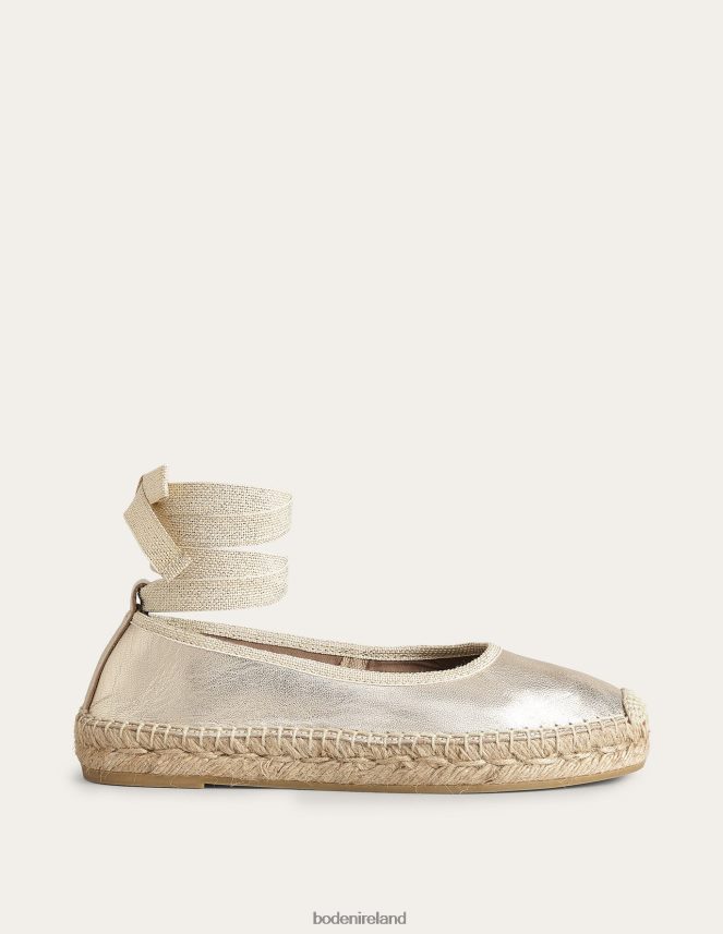 Gold Foil Footwear Ankle Tie Espadrilles Boden Women L466L62290