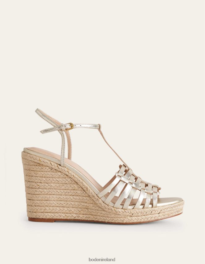 Gold Footwear Strappy Espadrille Wedges Boden Women L466L6714