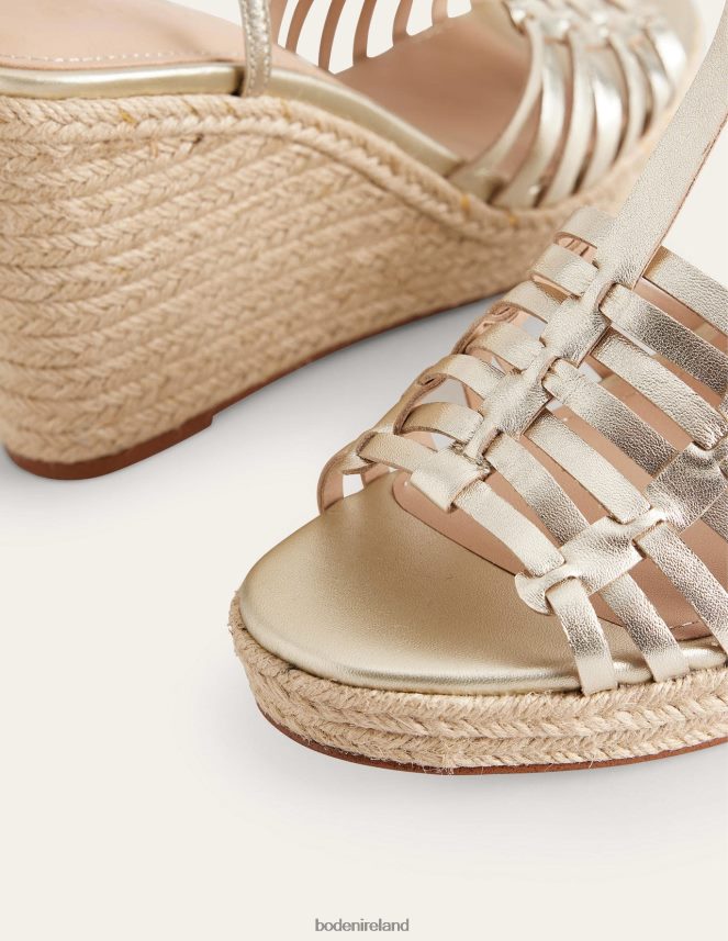 Gold Footwear Strappy Espadrille Wedges Boden Women L466L6714