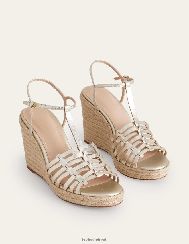 Gold Footwear Strappy Espadrille Wedges Boden Women L466L6714