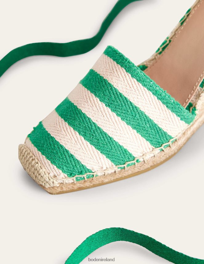 Green Stripe Footwear Esme Espadrille Wedges Boden Women L466L62310