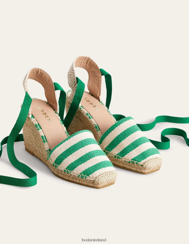 Green Stripe Footwear Esme Espadrille Wedges Boden Women L466L62310