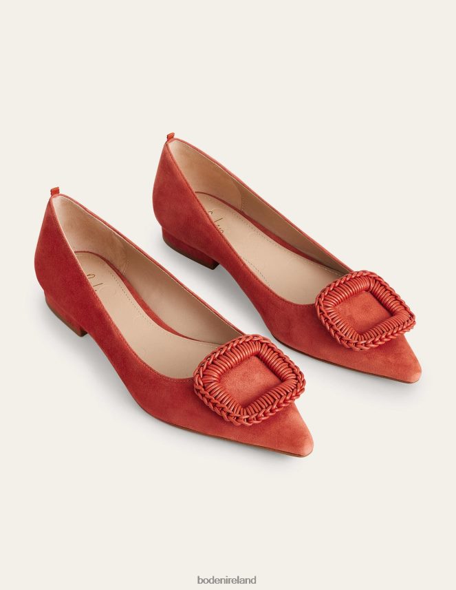 Tomato Suede Footwear Pointed Ballet Flats Boden Women L466L62608