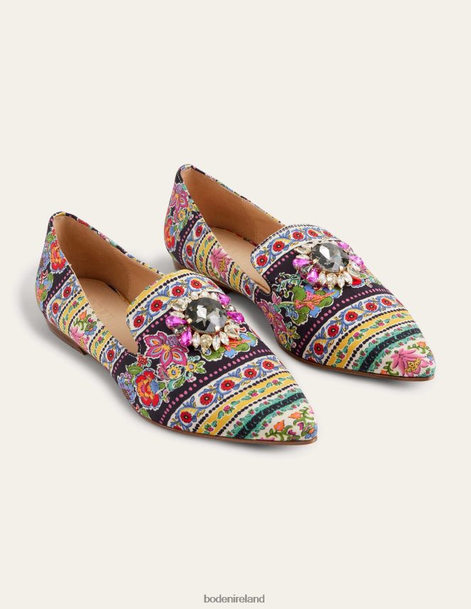 Carnation Bloom Footwear Printed Embellished Loafers Boden Women L466L62293