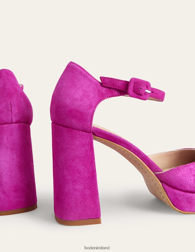 Deep Rose Violet Suede Footwear Closed-Toe Heeled Platforms Boden Women L466L62319