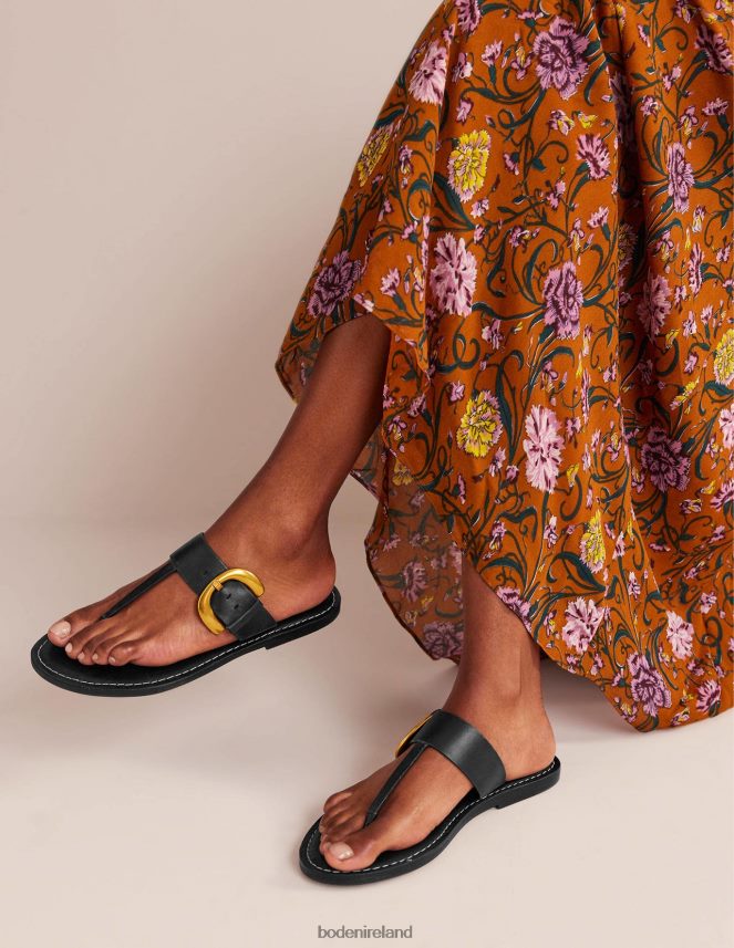 Black Footwear Buckled Toe-Post Sandals Boden Women L466L6692