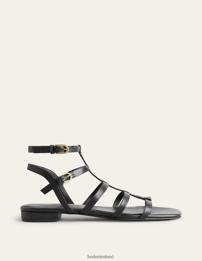 Black Footwear Leather Gladiator Sandals Boden Women L466L6701