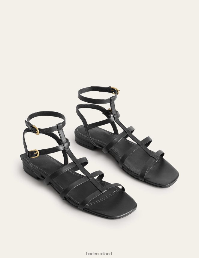 Black Footwear Leather Gladiator Sandals Boden Women L466L6701