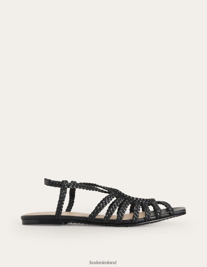 Black Footwear Woven Multistrap Flat Sandals Boden Women L466L6696