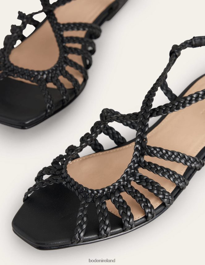 Black Footwear Woven Multistrap Flat Sandals Boden Women L466L6696