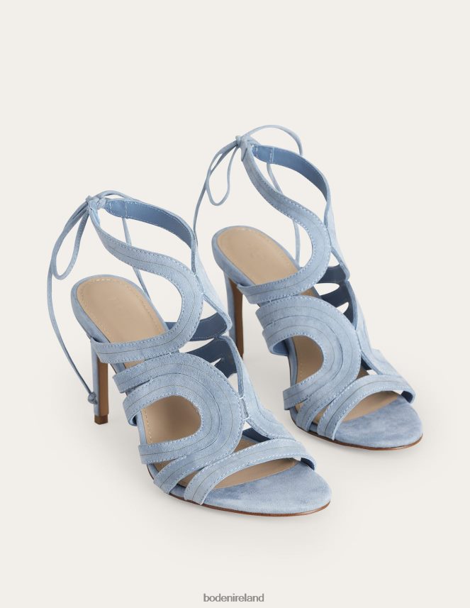 Delph Blue Suede Footwear Cut Out Heeled Sandals Boden Women L466L6703