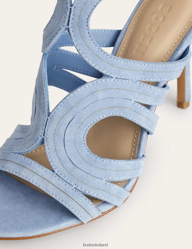 Delph Blue Suede Footwear Cut Out Heeled Sandals Boden Women L466L6703