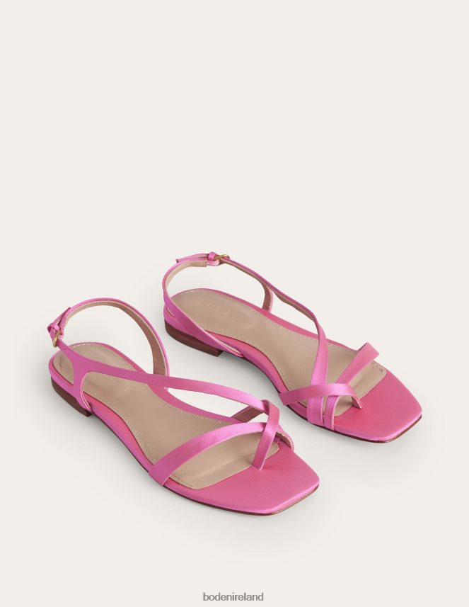 Festival Pink Satin Footwear Satin Toe Loop Flat Sandals Boden Women L466L6700