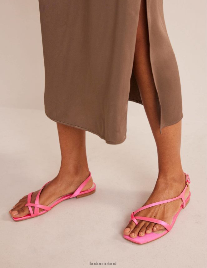 Festival Pink Satin Footwear Satin Toe Loop Flat Sandals Boden Women L466L6700