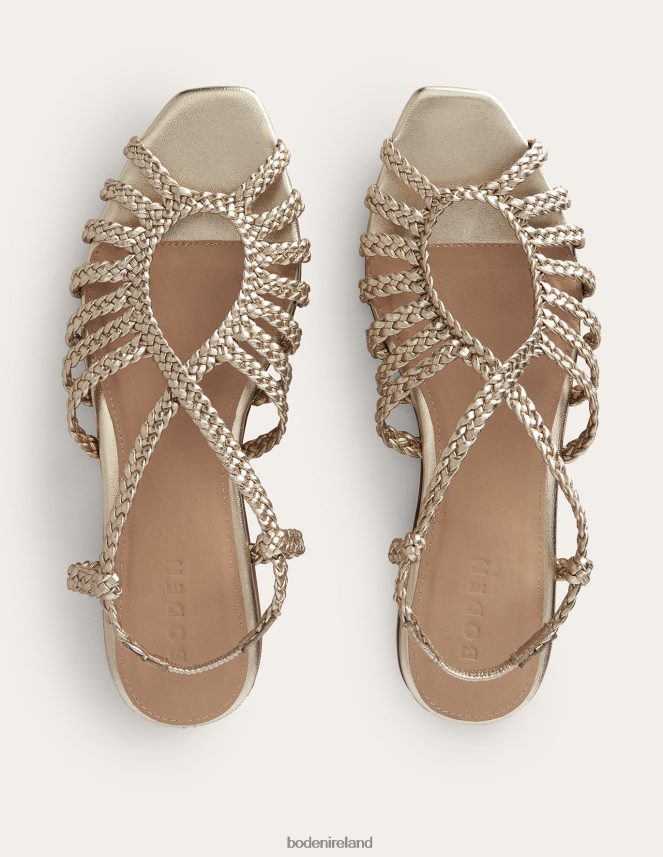 Gold Footwear Woven Multistrap Flat Sandals Boden Women L466L6688