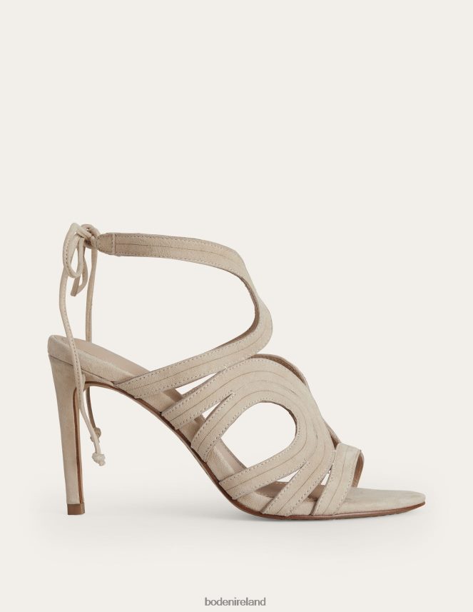 Oatmeal Suede Footwear Cut Out Heeled Sandals Boden Women L466L6698