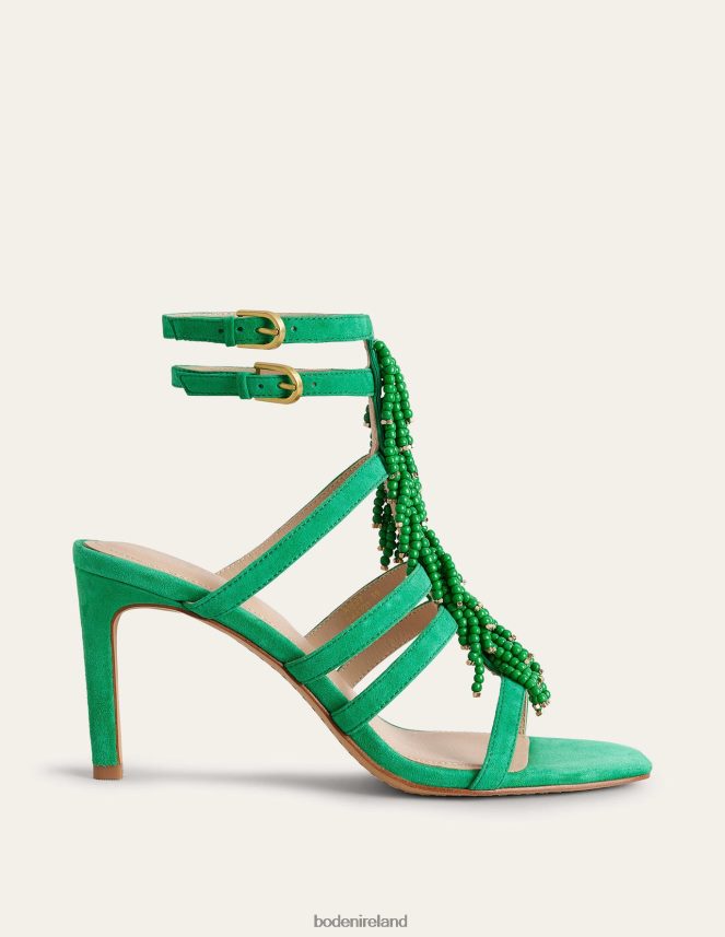 Rich Emerald Green Footwear Beaded Heeled Sandals Boden Women L466L6708