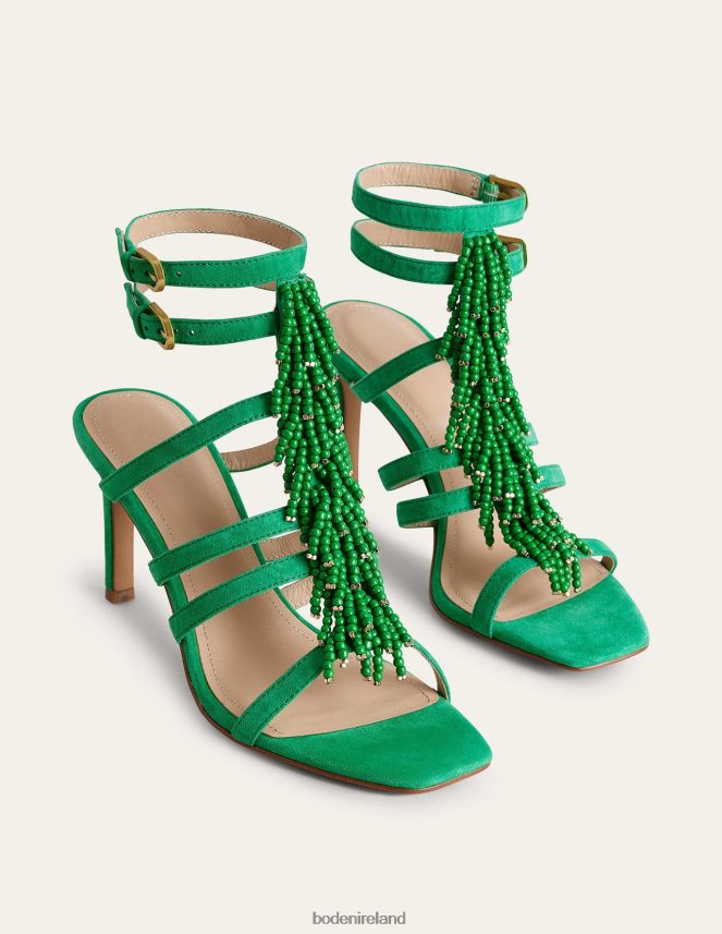 Rich Emerald Green Footwear Beaded Heeled Sandals Boden Women L466L6708