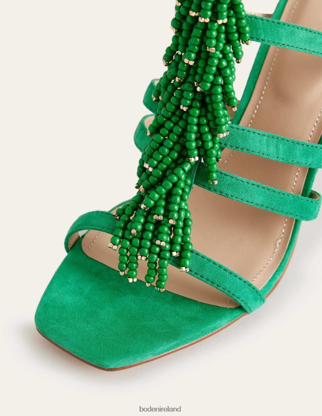 Rich Emerald Green Footwear Beaded Heeled Sandals Boden Women L466L6708