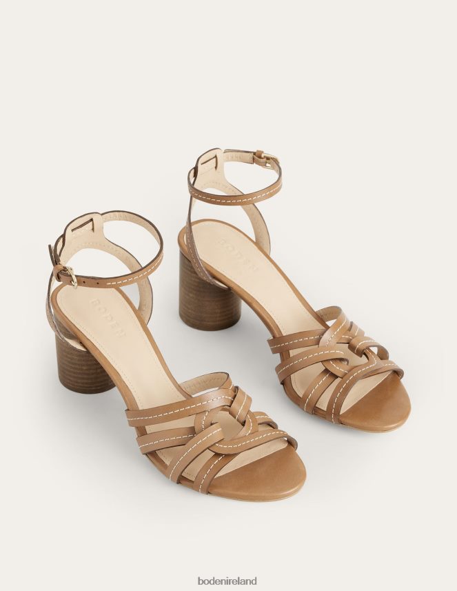Tan Leather Footwear Multi Strap Heeled Sandals Boden Women L466L62602