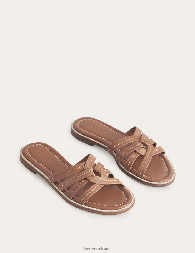 Tan Footwear Mutli Strap Sliders Boden Women L466L62375