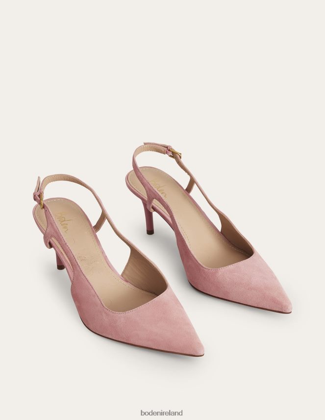 Blush Kid Suede Footwear Cut-out Sling Back Heels Boden Women L466L6721