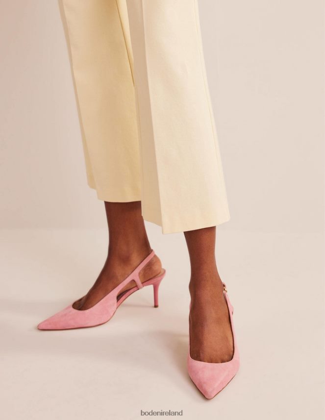 Blush Kid Suede Footwear Cut-out Sling Back Heels Boden Women L466L6721