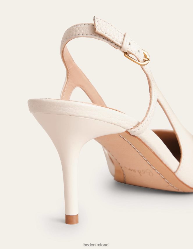 Off White Tumbled Leather Footwear Cut-out Sling Back Heels Boden Women L466L6723