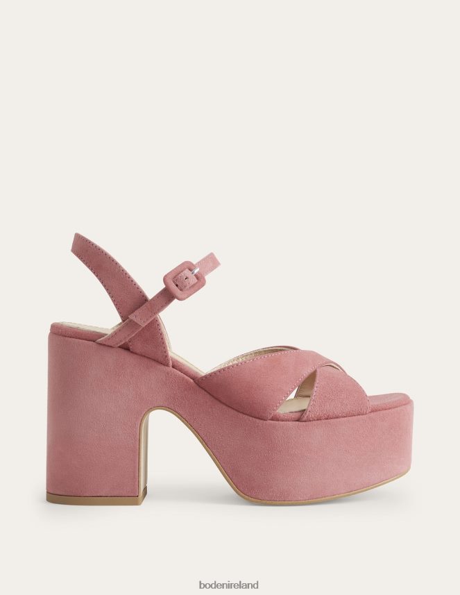 Blush Suede Footwear Cross Strap Platform Wedges Boden Women L466L6726