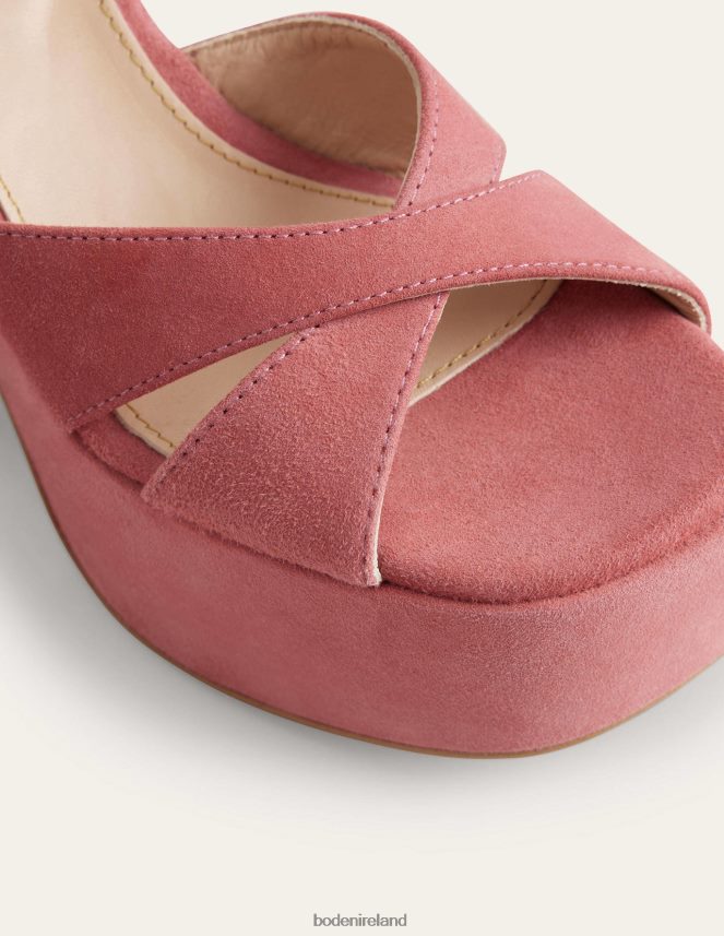 Blush Suede Footwear Cross Strap Platform Wedges Boden Women L466L6726